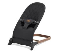 Foldable Baby Bouncer, Baby Seat with 3 Adjustable Heights, Portable Newborn Rocker, Ergonomic Bouncy Seat for Natural Bounce, Bouncer for Babies 0-6 Months, Soft Cotton (Charcoal Gray)
