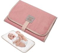 Foldable Baby Diaper Changing Pad, Waterproof Comfortable Portable Diaper Pad Changing Mat, Waterproof Foldable Baby Travel for Journeys & Newborns Home Outside (Pink)