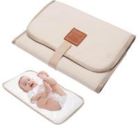 Foldable Baby Diaper Changing Pad, Waterproof Comfortable Portable Diaper Pad Changing Mat, Waterproof Foldable Baby Travel for Journeys & Newborns Home Outside (Beige)