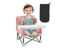 Foldable Baby Outdoor Chair with Removable Tray,Baby Floor Seat with Child Safety Belt and Rear Storage Portable Booster Feeding Chair for Children Toddlers Infants(Pink)