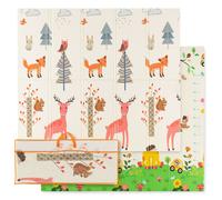 Foldable Baby Play Mat 200 x 180 cm Extra Large Baby Floor Mat w/ Carry Bag COSTWAY Multi One Size