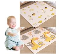 Foldable Baby Play Mat, Extra Thick Reversible Waterproof Foam Floor Mat for Crawling & Tummy Time, Non-Slip Portable Nursery Playmat with Travel Bag, Easy to Clean (150x180cm,Style 2)