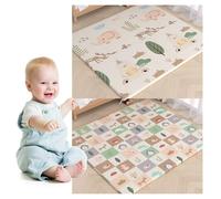 Foldable Baby Play Mat, Extra Thick Reversible Waterproof Foam Floor Mat for Crawling & Tummy Time, Non-Slip Portable Nursery Playmat with Travel Bag, Easy to Clean (120x180cm,Style 7)
