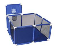 Foldable Baby Playpen Easy to Use with Breathable Mesh - Suitable for Baby Toddlers with Round Zipper Door - 4 Sided Playpen - Large Playing Area - Play Activity Centre (Blue)