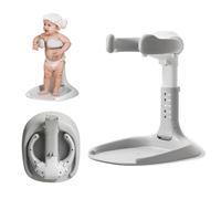 Foldable Baby Shower Stand, Adjustable 5 Levels Height Baby Shower Standing Support, Foldable Standing Toddler Bathtub, Bath Seat for Babies 6 Months & Up, Ideal Gift for Infants 6-24 Months (Grey)