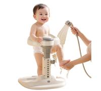 Foldable Baby Standing Shower Stand, Safe and Stable Anti Slip Base, 9-Level Height Adjustment, Suitable for Babies Aged 6-36 Months