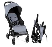 Foldable Baby Stroller, Toddler Pushchair with Adjustable Backrest, Canopy and Calf Support, Storage Basket, Suitable for Infants Newborn Aged 0-3 Years (Light Grey)