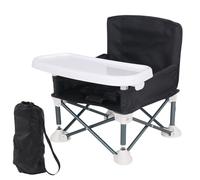 Foldable Baby Travel Booster Seat, Baby Folding Dining Chair, Portable Folding Booster Feeding Chair, Toddler Booster Seat with Removable Tray, Portable Baby Floor Seat for Indoor & Outdoor
