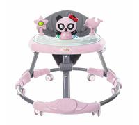 Foldable Baby Walker with 6 Adjustable Heights, Activity Centre with Music Player & Toys, Foldable Toddler Push Along Walker with Silent Wheels for Babies & Toddlers 6-36 Months