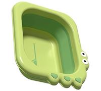 Foldable Baby Wash Basin Portable Lightweight PP Newborn Bathing | Green round Corners, Cartoon Look, Easy Carry for Kitchen Cleaning, Small Toys, Boy Girl and New Parents