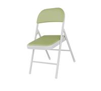 Foldable Back Computer Chair Study Stool for Long Hours SpaceSaving Home Office Chair Lightweight & Comfortable (Light Green)