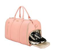 Foldable Bags for Travel, Duffel Pack with Large Capacity, Waterproof Travel Bag, Clothes, Shoes, Duffel Organiser for Camping, Hiking, Gym, Versatile Folding Station, Organised, Pink, see description