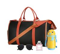 Foldable Bags for Travel, Folding Bag - Zipper Storage Bag,Cap Bag with Subjects and Separate Belts, Waterproof Weekend Bags for Men, Black, Se référer au descriptif, Refer to description