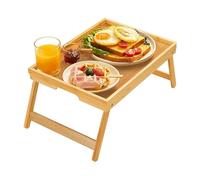 Foldable Bamboo Bed Tray Table, Ideal for Breakfast, Meals & Working on Sofa, Lightweight & Sturdy Design, Perfect for Home & Office Use