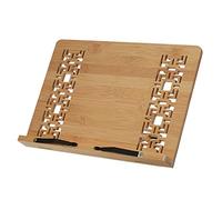 Foldable Bamboo Book Stand Adjustable 4 Angles Retro Hollow Design Holder Desk Reading Bookstand Rest for Cookbook Recipe Music Textbook Document Accessories