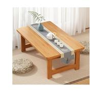 Foldable Bamboo Coffee Table Easy to Fold Sturdy Design with Reced Support Holds Up to 150lbs FreeStanding Table (Wood 80x45x45cm)