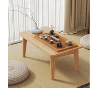 Foldable Bamboo Coffee Table - Japanese Low Table for Floor Seating, Modern Folding Tea End Table, Ideal for Living Room, Dining, Bay Window Home Decoration