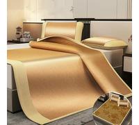 Foldable Bamboo Cooling Mat Double Sided Rattan Design for Summer Bed Comfort Breathable & Lightweight Perfect for Hot Weather Relaxation & Sleep