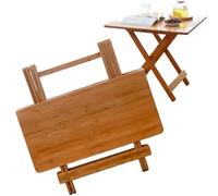 Foldable Bamboo Dining Table - 20in/28in/40in Extendable Square Patio Table for Outdoor Camping & Small Spaces - Compact Lightweight & Versatile Furniture Solution