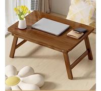 Foldable Bamboo Laptop Desk - Rectangular Low Table for Bed Portable Japanese Snack Table for Tea & Coffee 67cm Ideal for & Picnic (Brown)