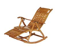 Foldable Bamboo Lounge Chair with Curved Armrests & Stool - Ideal for Garden, Patio, Camping & Outdoor Relaxation (Color: Sle 4)