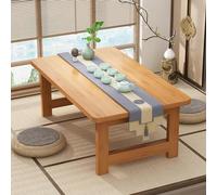 Foldable Bamboo Low Table for Floor Sitting, Japanese Meditation Desk, Versatile Altar Table for Living Room & Office (39.3" L x 19.7" W x 13.8" H)