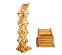 Foldable Bamboo Magazine Rack A3 A4 Brochure Stand Liture Display Holder for Offices Ban Events & Exhibits Slish Floor Standing Design