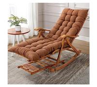 Foldable Bamboo Rocking Chair - Wooden Lounge Chair with Footrest Comfortable Armchair for Deck Patio Relaxation Sunbathing Outdoor Recliner