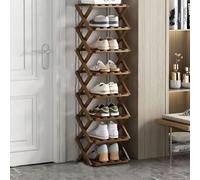 Foldable Bamboo Shoe Rack 2-10 Layers Adjustable Independent Storage nizer Fits Entryways Living Rooms Hallways Bedroom Corners - Brown Color 8th Floor