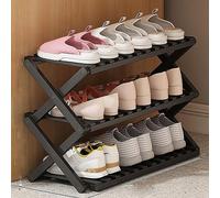 Foldable Bamboo Shoe Rack, 3/4/5/6-Tier Multi-Layer Storage nizer for Indoor/Outdoor Use, Space-Saving Design for Home, Camping, and Storage (70 cm, 3 Tiers)