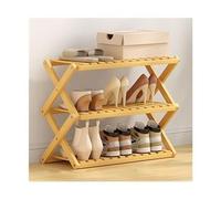 Foldable Bamboo Shoe Rack - 3-6 Tier Space-Saving Storage Shelf for Entryway Hallway Closet Bedroom Living Room Garage - Eco-Friendly Solution