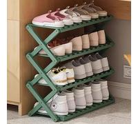 Foldable Bamboo Shoe Rack 4-Tier MultifunctionalIndoor/Outdoor Storage for Camping Space-Saving Design Green 70 cm Height Perfect for Small Spaces
