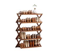 Foldable Bamboo Shoe Rack, 5-Tier Vertical Shoe, Space-Saving Entryway Storage, No Assembly Required, Ideal for Hallway, Bedroom, Apartment (70cm)