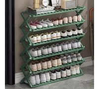 Foldable Bamboo Shoe Rack, 6-Tier Multi-Level Storage nizer, Space-Saving for Indoor/Outdoor Use, Perfect for Home, Camping & More (Green, 100 cm)