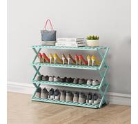 Foldable Bamboo Shoe Rack - Multi-Layer Simple & Economical Storage Solution for Home Dorm or Entryway - Compact Folding Shoe Cabinet (Green)