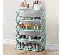 Foldable Bamboo Shoe Rack - Multi-Layer Simple Storage Solution for Home & Dorm - Economical Green Folding Shoe Cabinet - Space-Saving Organizer for Entryway & Door Storage