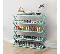 Foldable Bamboo Shoe Rack Multi Layer Storage for Hallway Living Room Balcony & Kitchen Simple Design Green Color Space Saving Solution
