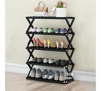 Foldable Bamboo Shoe Rack Multi Layer Storage for Hallway Living Room Kitchen Balcony Simple Black Design Space Saving Shoe Storage Solution