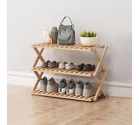 Foldable Bamboo Shoe Rack Multi Layer Storage for Home Corridor Living Room Balcony & Kitchen Simple Design Beige Space Saving Solution