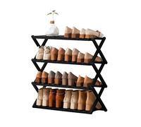 Foldable Bamboo Shoe Rack, Multi-Tier Freestanding Entryway Organizer, No Assembly Needed, Space-Saving Footwear Storage for Dorm, Apartment, Hallway, Indoor Use (C 4 tier/50cm)