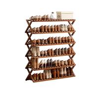 Foldable Bamboo Shoe Rack, Narrow Entryway nizer, Multi-Tiered Shoe Shelf, No Assembly Required, 6-Tier Footwear Storage for Hallway, Bedroom, or Floor (100cm)