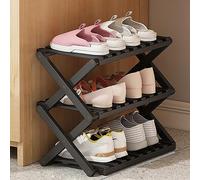 Foldable Bamboo Shoe Rack nizer - 3/4/5/6 Tier Shoe Storage for Indoor/Outdoor/Camping Black 50cm Space-Saving Design Stylish & Perfect for Shoes