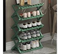 Foldable Bamboo Shoe Rack Space Saving 5 Tier Design for Indoor Outdoor Use Versatile Green Storage Solution 50cm Height and Stylish for Camping and Home
