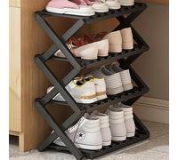 Foldable Bamboo Shoe Rack - Space-Saving Design for Indoor/Outdoor Use Perfect for Small Spaces Camping & Easy Storage - Stylish Log Color & Portable