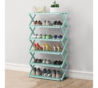 Foldable Bamboo Shoe Storage Rack - Multi-Layer for Corridor Living Room Balcony & Kitchen - Stylish Green Design for Space-Saving Solutions