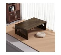 Foldable Bamboo Table with Rounded Corners, Dark Brown Japanese Low Table for Living Room, 60cm/23.6in Retro Design, Space-Saving, Ideal for Rooms