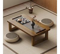 Foldable Bamboo Tea Table - Space-Saving Dining & Floor Table for Living Room Balcony Patio - Perfect for Tea Coffee ac & Floor Seating (60x40x35cm)