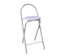 Foldable Bar Stool Comfortable and Practical Dining Chair for Conference Room 70cm/28in Height Modern Design Space-Saving White Tabouret