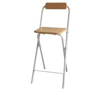 Foldable Bar Stool for Adults with Backrest & Footrest, Portable 26-Inch High Kitchen Breakfast Stool, Durable Counter Chair for Dining & Home Use