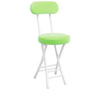 Foldable Bar Stool Portable Counter Stool with Cushioned Backrest & Footrest Easy-to-Carry Folding Chair for Adults Ideal for Kitchen Store Restaurant (Green)